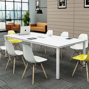 办公家具板式长条桌简约现代会议桌钢木培训接待洽谈桌小型会议桌