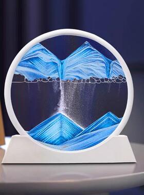 爆款流沙3d流沙画客厅摆件跨境创意3d立体沙漏画动景装饰家居礼物