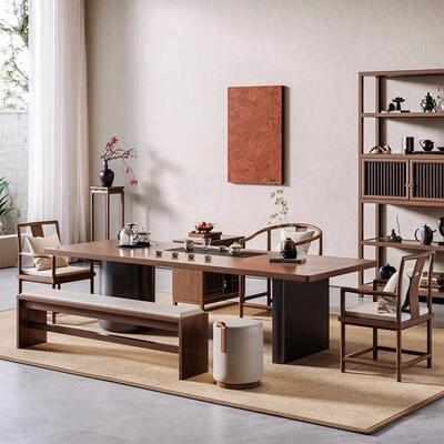 NDX严小户型茶木桌实木泡茶桌椅选组合实一体茶台一套简客厅现代