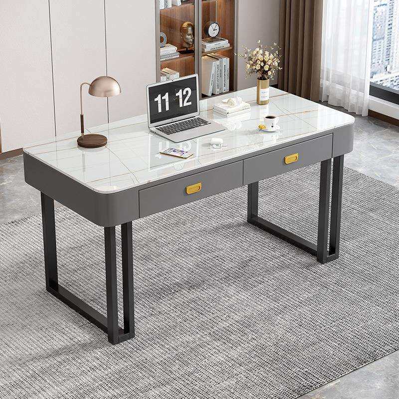 热卖钢化玻璃电脑桌台式桌子女生卧室书桌梳妆台一体办公桌椅组合