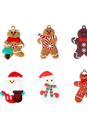 12 Pcs Pvc Gingerbread Man Christmas Tree Ornaments Furnitur