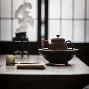 墨己茶道件瓷壶陶承烫仿古干泡台铜配件金茶壶底托245配茶席摆件