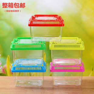 批发大中小号塑料乌龟缸金鱼缸爬宠饲养宠物盒手提透明运输盒龟盒