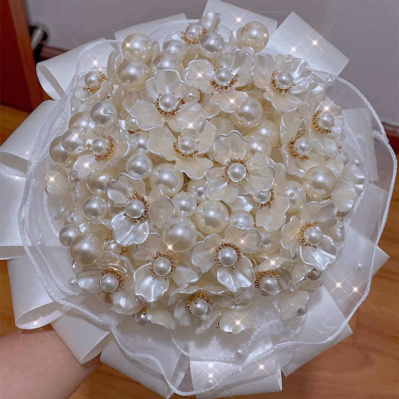奢华贝壳新娘手捧花Diy材料包权杖珠宝高级感手工制作送闺蜜新人