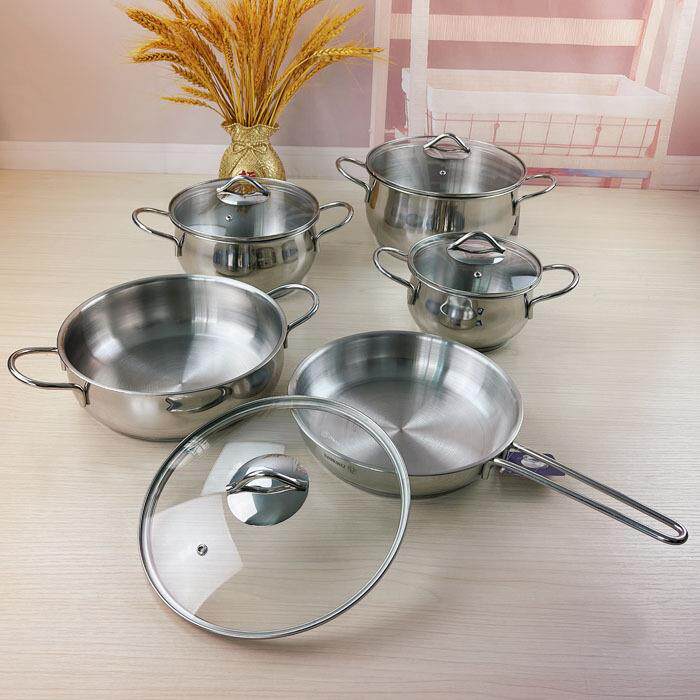 东南亚欧州不锈钢套装锅9件套汤锅土耳其锅具cooking pot