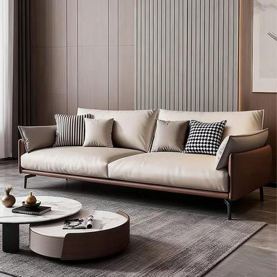 办公洽谈接待沙发茶几组合商务三人位沙发简约现代沙发办公室会谈