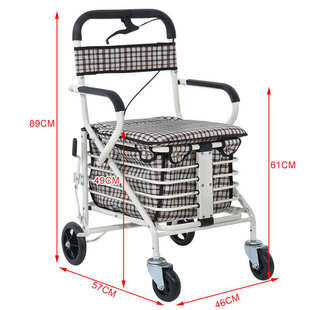 购物软椅老人子老年人手推车坐助力的小推车可坐折叠代步的能推走
