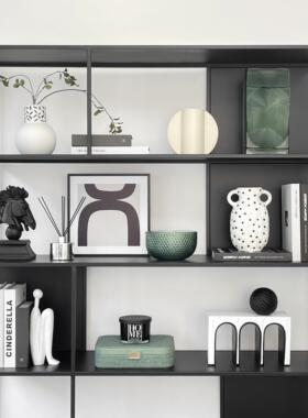 样板间书柜家居软装饰品彷真花挂画 画香薰创意玻璃陶瓷摆饰ZH362