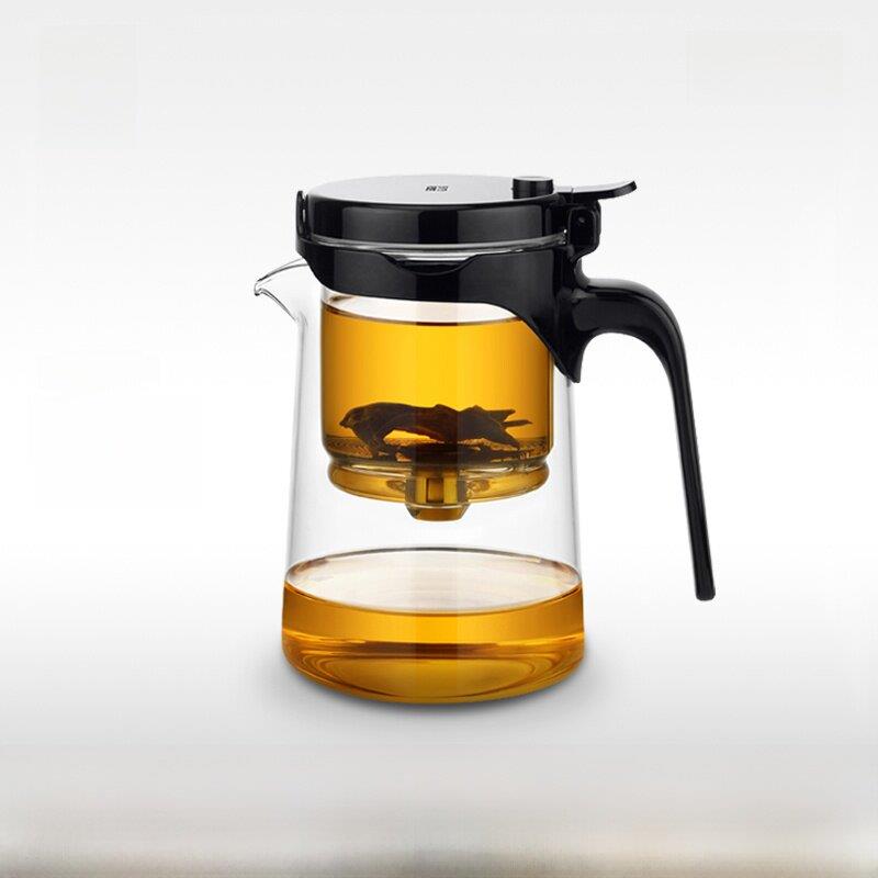 尚明飘逸壶全玻璃内胆过滤按压式飘逸杯泡茶壶玻璃茶水分离花茶壶