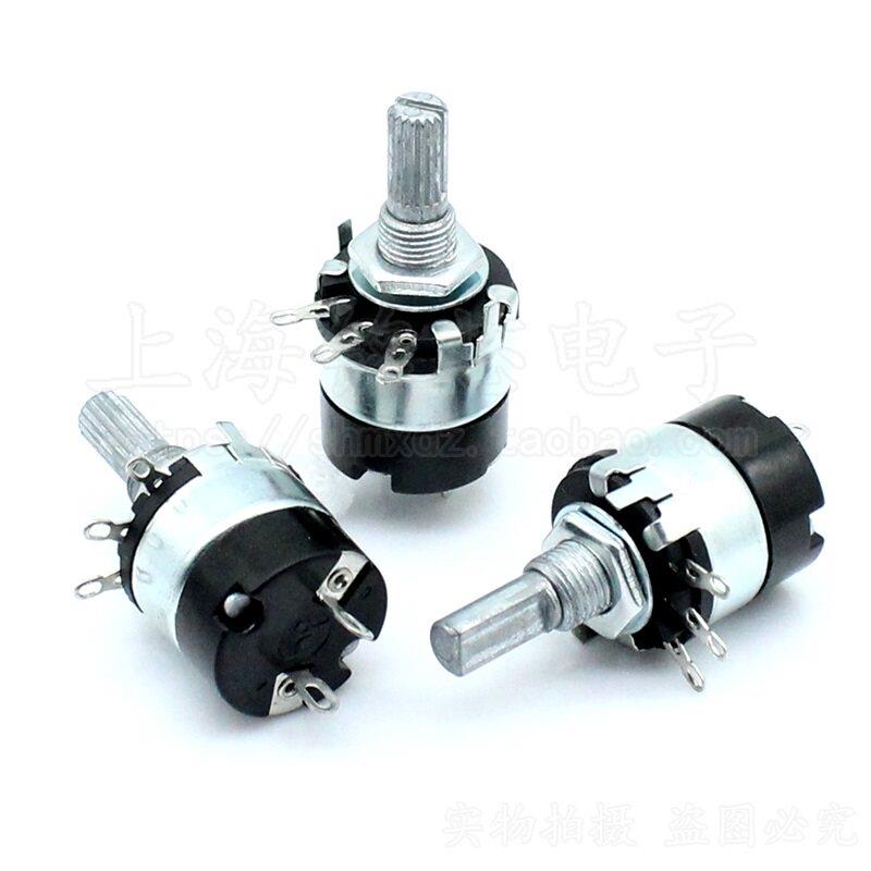 RV137-2带开关碳膜电位器B4K7 4.7K 10K 100K 470K调光调速开关M8