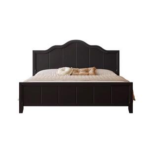 实木床中古风主 MF床现简约式 法式 复古床黑色1代.卧5m1.8m双人337