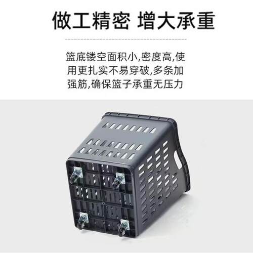 超市拉杆篮高背篮铝合金手柄塑料带轮PP筐提拉两用拉杆购物篮
