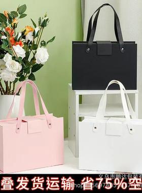 翻盖折叠磁吸盒手提黑色七夕礼盒包装亚马逊一片式礼物盒外贸厂家