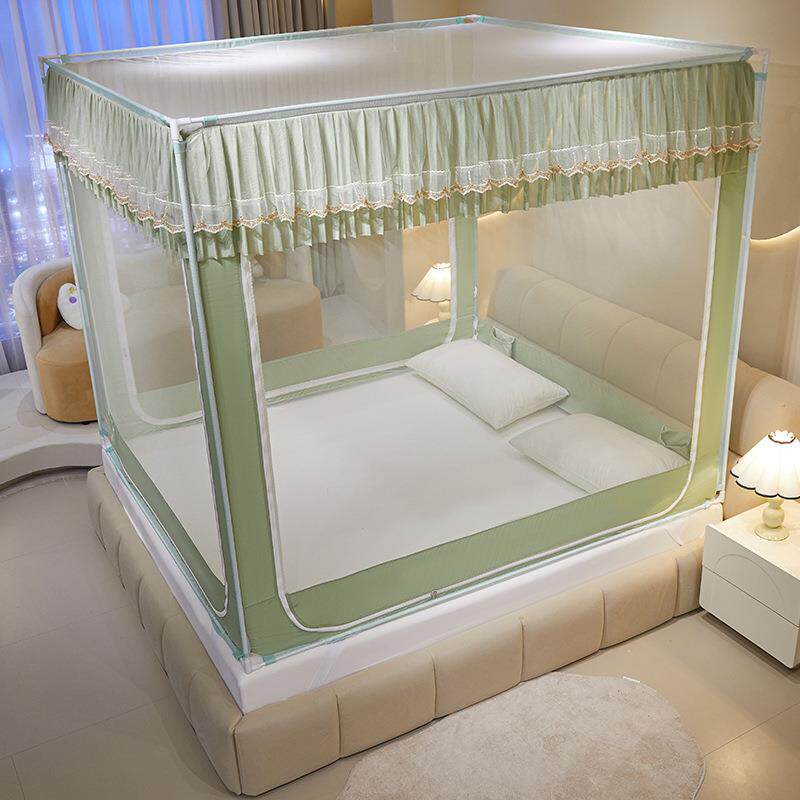 新款防摔蚊帐三开门蚊帐全包免安装加粗支架儿童卧室加密防蚊帐子