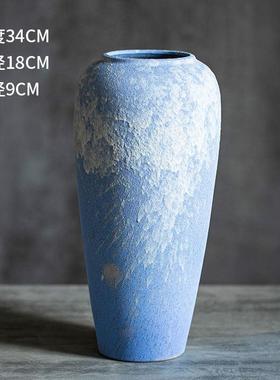 高档雀羽毛插瓶创意代手绘孔陶瓷花瓶现客厅档高桌面陶瓷大花瓶摆