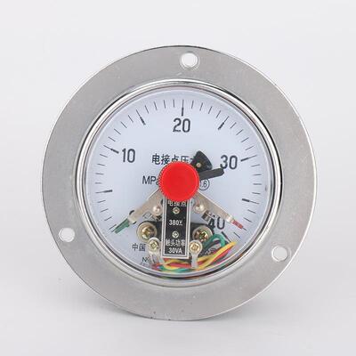 雷尔达YXC100ZT轴向带边电接点压力表 水压气压测试表100mm