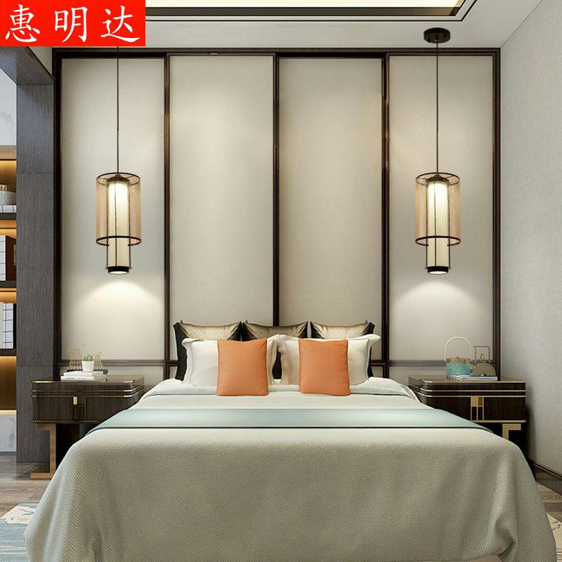 新中式小吊灯单头餐厅灯简约现代单个吊线卧室灯轻奢长线床头吊灯