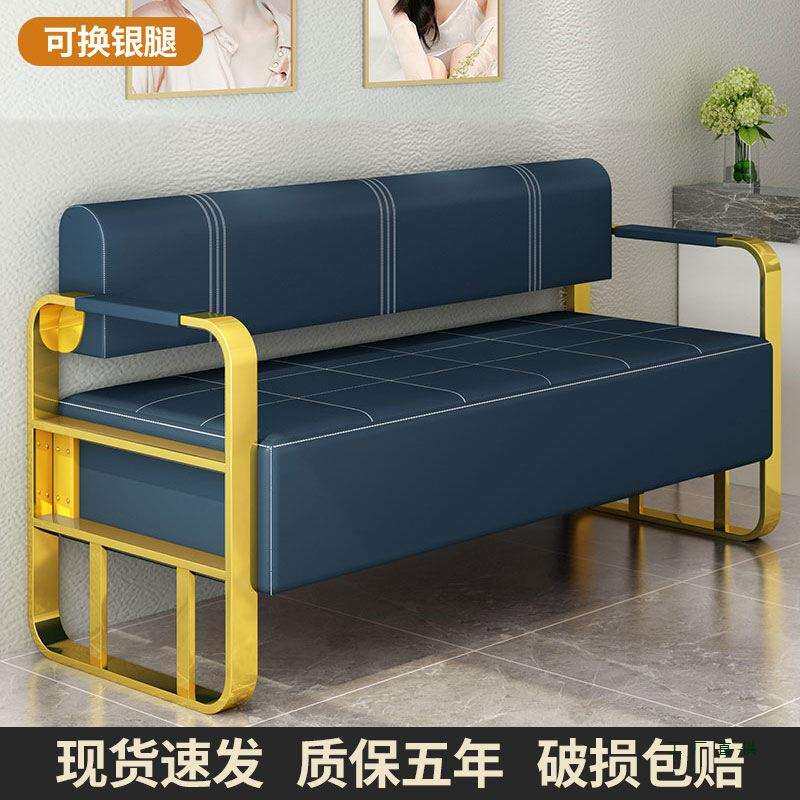 发专店休息区沙发理发店沙发等985候椅廊美网红发客人长条用等待