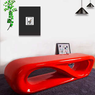 玻璃钢创意日字凳简约现代商场座椅户外公园景区长椅休息区椅子