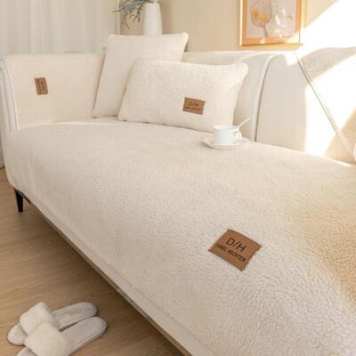 Thicken Lambhair Plush Sofa Cover Non-slip Sofa Mat Warm