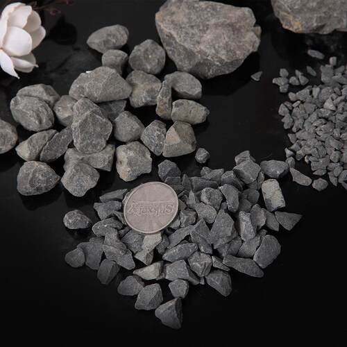 黑砾石工程铺路石灰色水洗石机磨石彩色砾机制洗米石枯山石厂家
