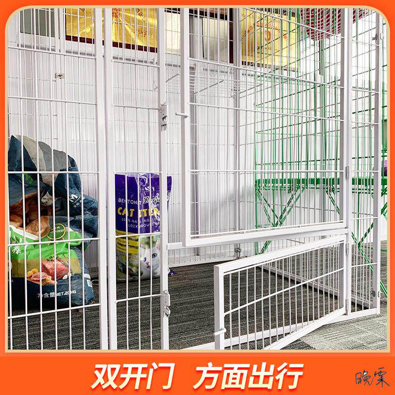 猫笼门锁扣铁网带厕所双层离家钢管兔笼子组装方管组合自由