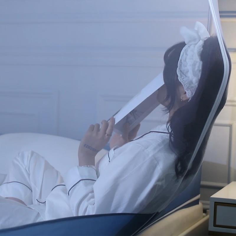 Y8Z古蚊无品牌/帐家用12025新三开门防尘顶儿童防摔方顶1.5m款蒙