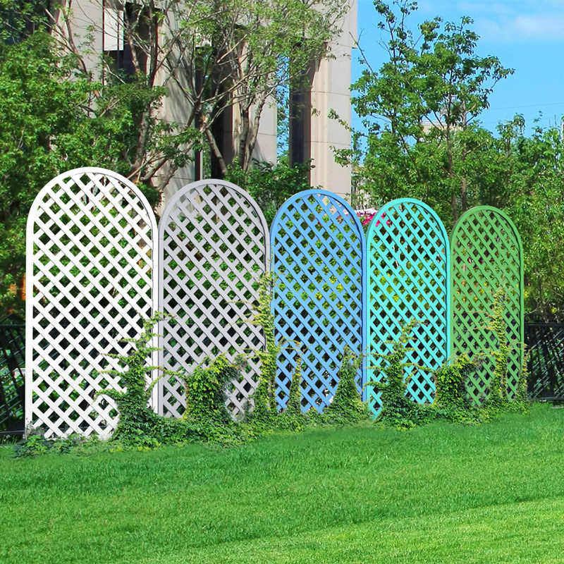 防腐木栅栏花园围栏篱笆围墙护栏白色隔断室外网格装饰阳台爬藤架