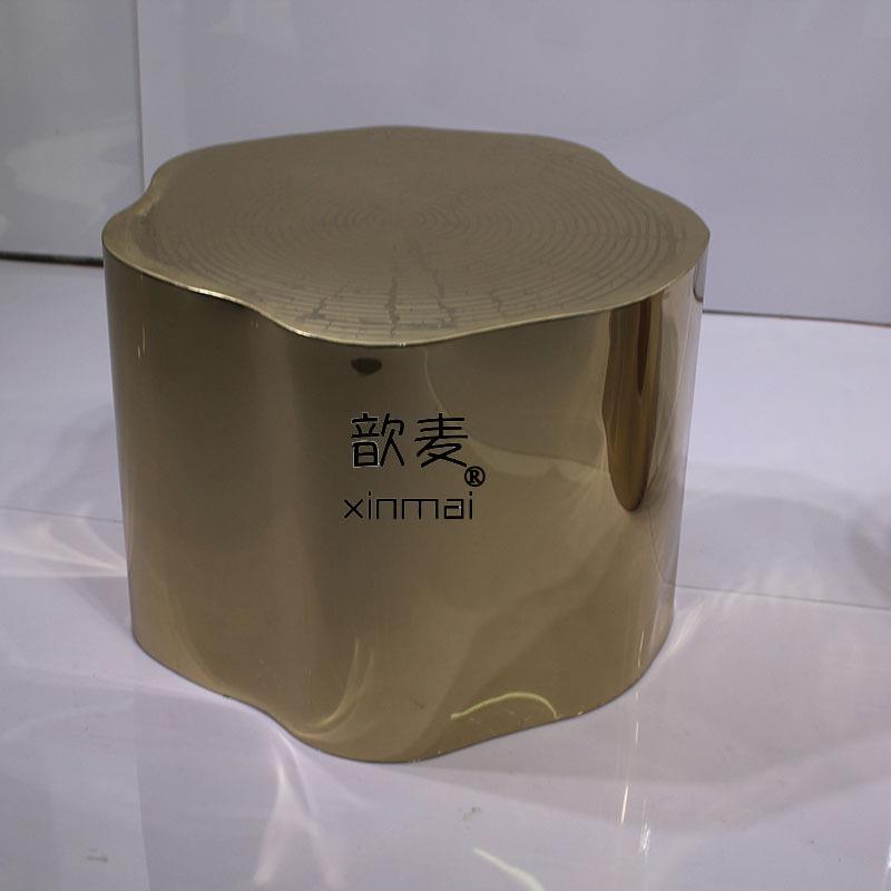 佛山家具歆麦家具圆茶几北欧圆茶几不锈钢圆茶几金色创意酒店茶几