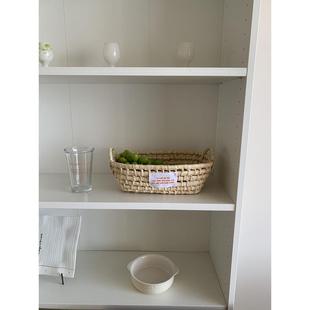 Rillohome天然玉米皮手工编织篮ins风收纳篮田园水果篮野餐菜篮子