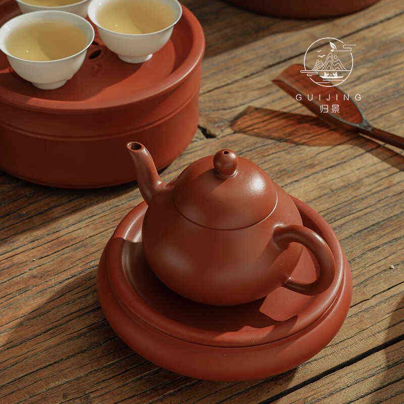 潮州手拉壶紫砂壶茶壶小壶梨壶梨式朱泥潮汕工夫茶功夫冲罐茶具