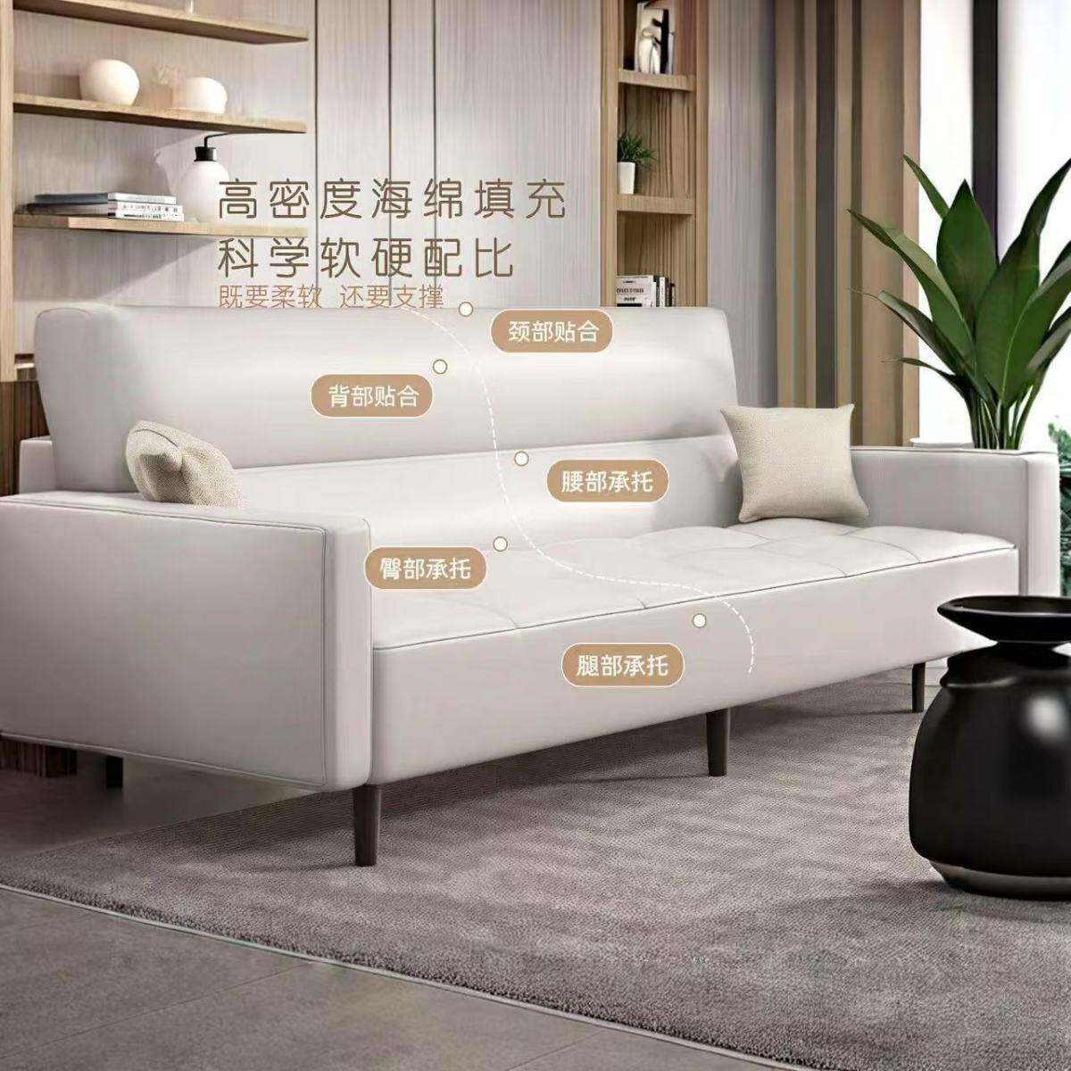 发布艺沙发技小户双型客厅现代简约出租房三人科布可折叠al123沙