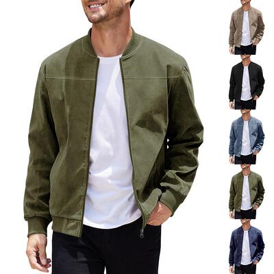 Mens Casual Bomber Jacket - Surface Wear-Resistant