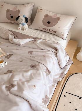 卡通风夏季凉感天丝夏被可爱数码印花系列填充超细柔羽丝棉空调被