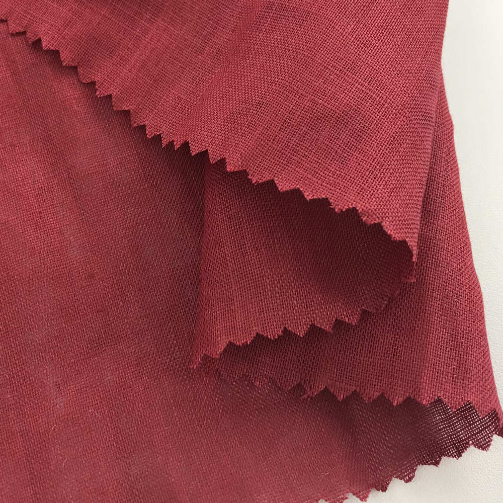 薄纯亚麻布料 纯色透气童装休闲服装麻布 厨房餐布窗帘家居面料