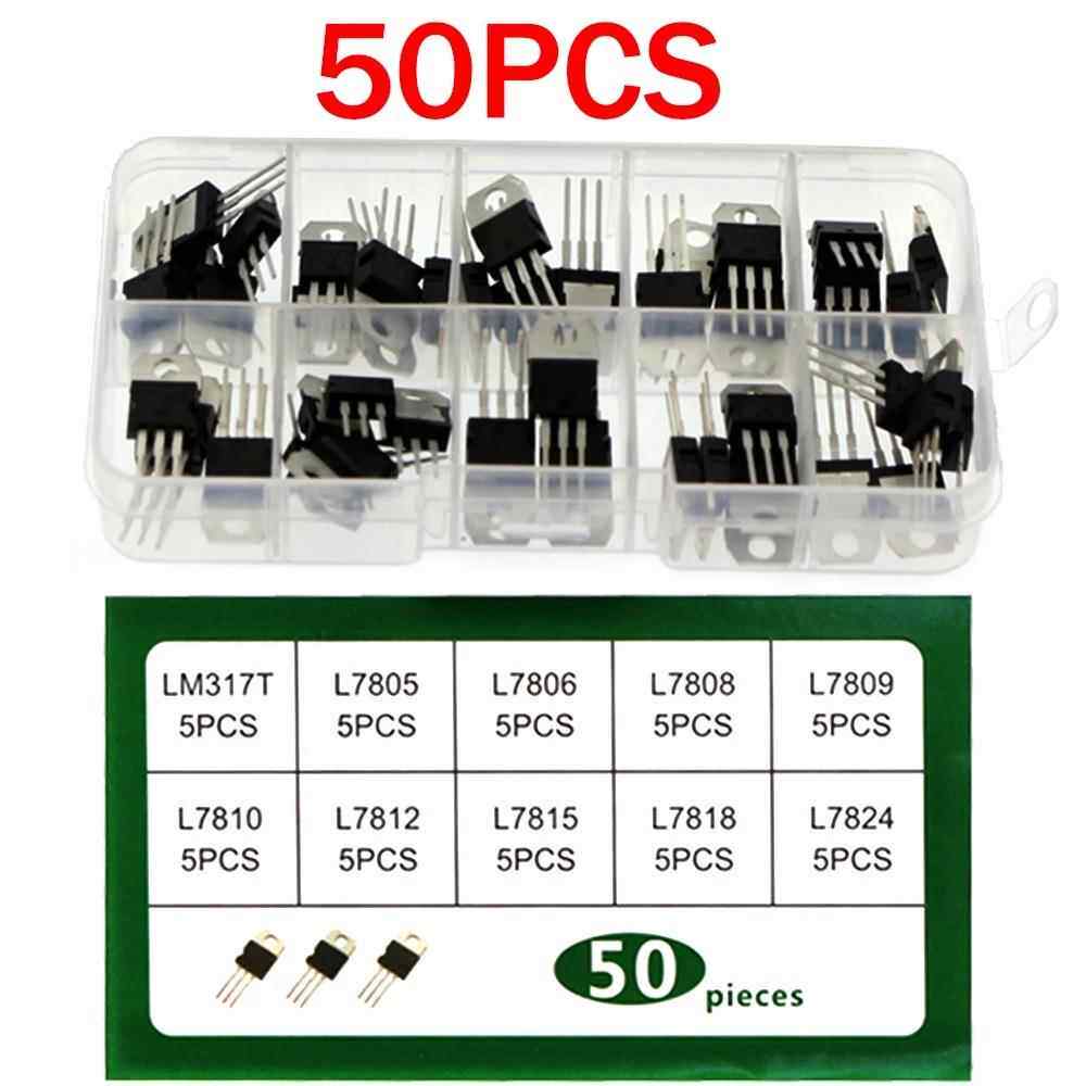 50PCS TO-220系列 大功率三端稳压三极管10种规格 LM317T--L7824