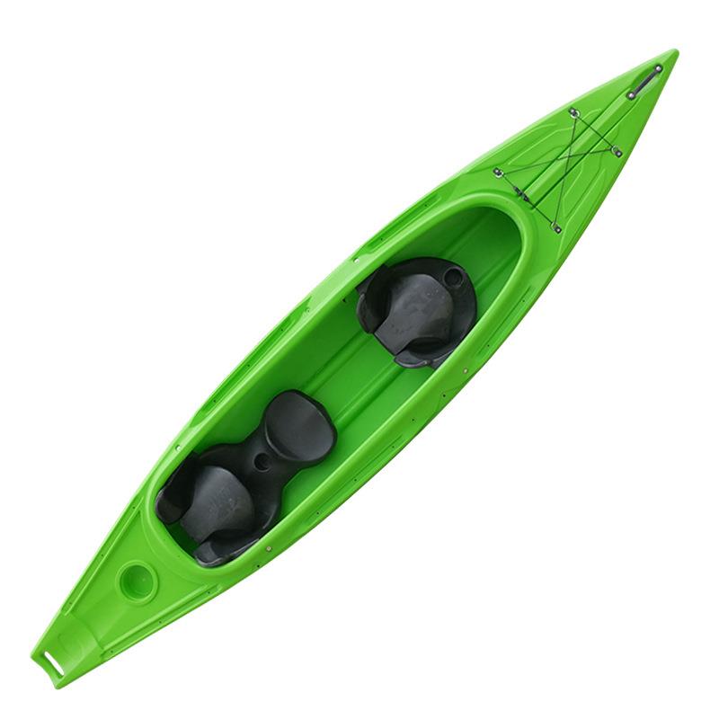 加厚加硬2+1座舱式3人硬塑肥仔艇 塑料滚塑皮划艇