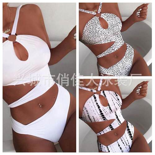 One-piece printed bikini swimsuit