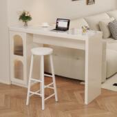 岩板吧台桌家用客厅沙发隔断柜一体阳台休闲高脚桌靠墙实木小吧台