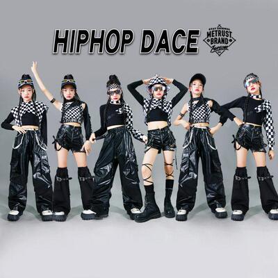 元旦爵士舞表演服装女童jazz街舞演出服女团走秀潮装儿童炸街套装
