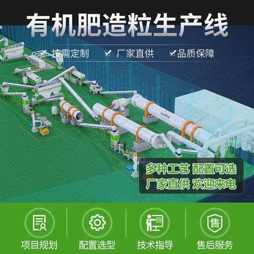 羊粪有机生产线连续式/粉状/液态1-30万吨料生产设备成套