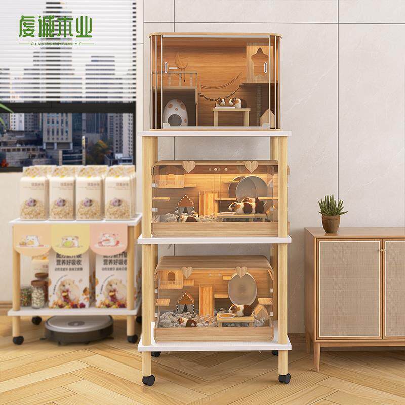 仓鼠笼置物架金丝熊笼子落地带轮放置架可移动放宠物用品鸟笼架子