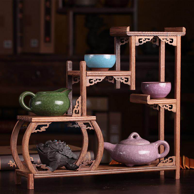 小博古架实木质多宝格阁奇石头底座紫砂壶茶壶架鸡翅木托 托展示