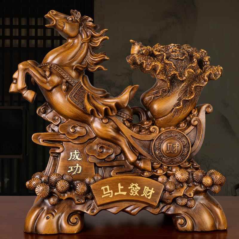 中式马摆件树脂工艺品办公室客厅酒柜装饰品摆件开业乔迁礼品