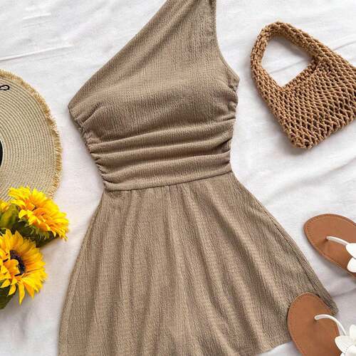 Women's Summer Asymmetrical Neckline Off-Shoulder Jumpsuit