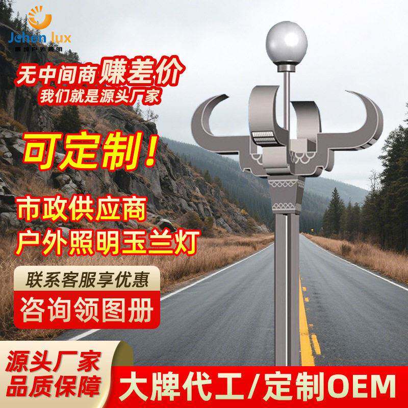 市政工程LED市电路灯道路玉兰灯68米小区公园路灯杆现简约