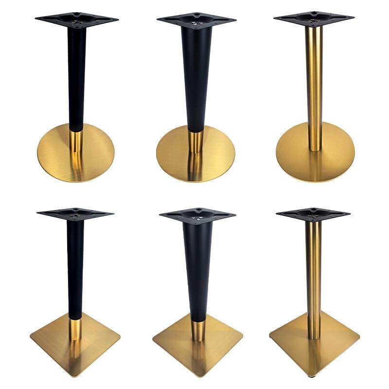 轻品奢甜奶茶店岩板不锈钢西餐桌脚支架咖啡餐厅大理石桌子台架铁