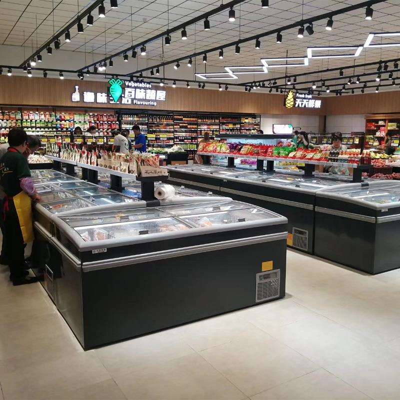 三睿组合岛柜超市卧式无霜冷冻柜冷藏展示柜速冻冰柜商用食品急冻