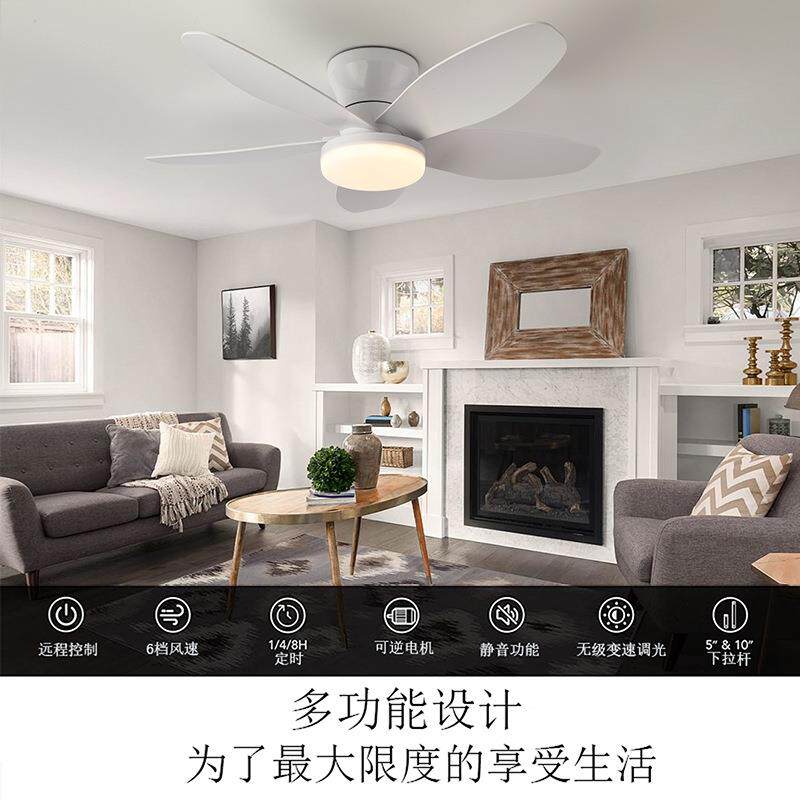 北欧风小型吊扇家用静音家用跨境风扇灯智能