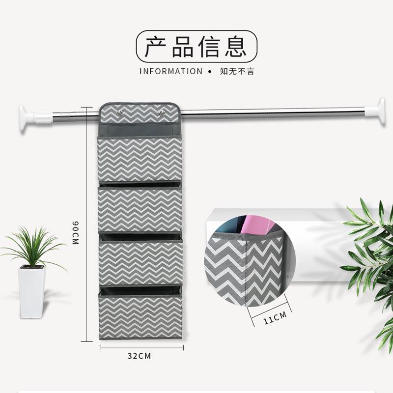 新款直销跨境欧式无纺布多层门后收纳挂袋功能衣柜储物袋鞋子四格